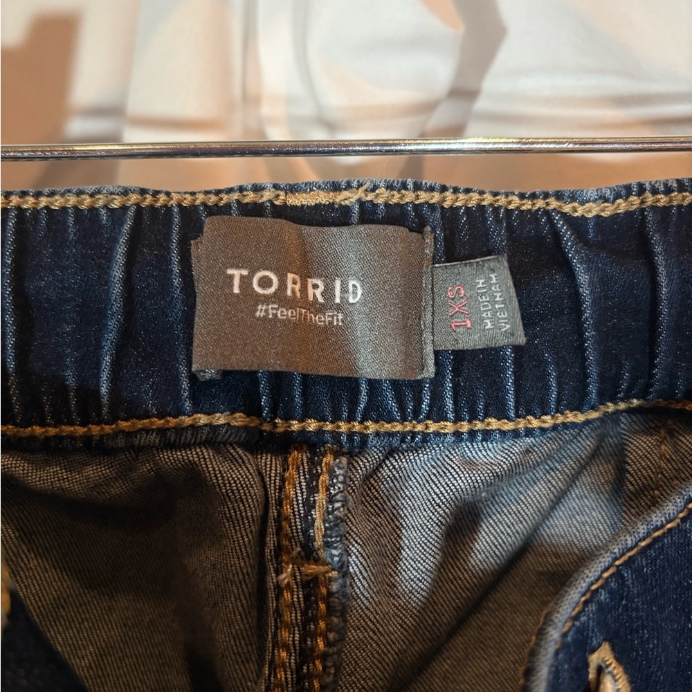 Torrid Dark Blue Distressed Boyfriend Jeans - Picture 4 of 5